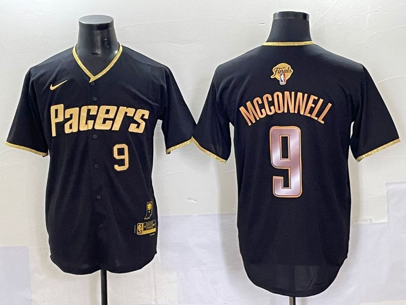 Men 2025 Indiana Pacers #9 Mcconnell Black Joint Name NBA Jersey style 25->->NBA Jersey